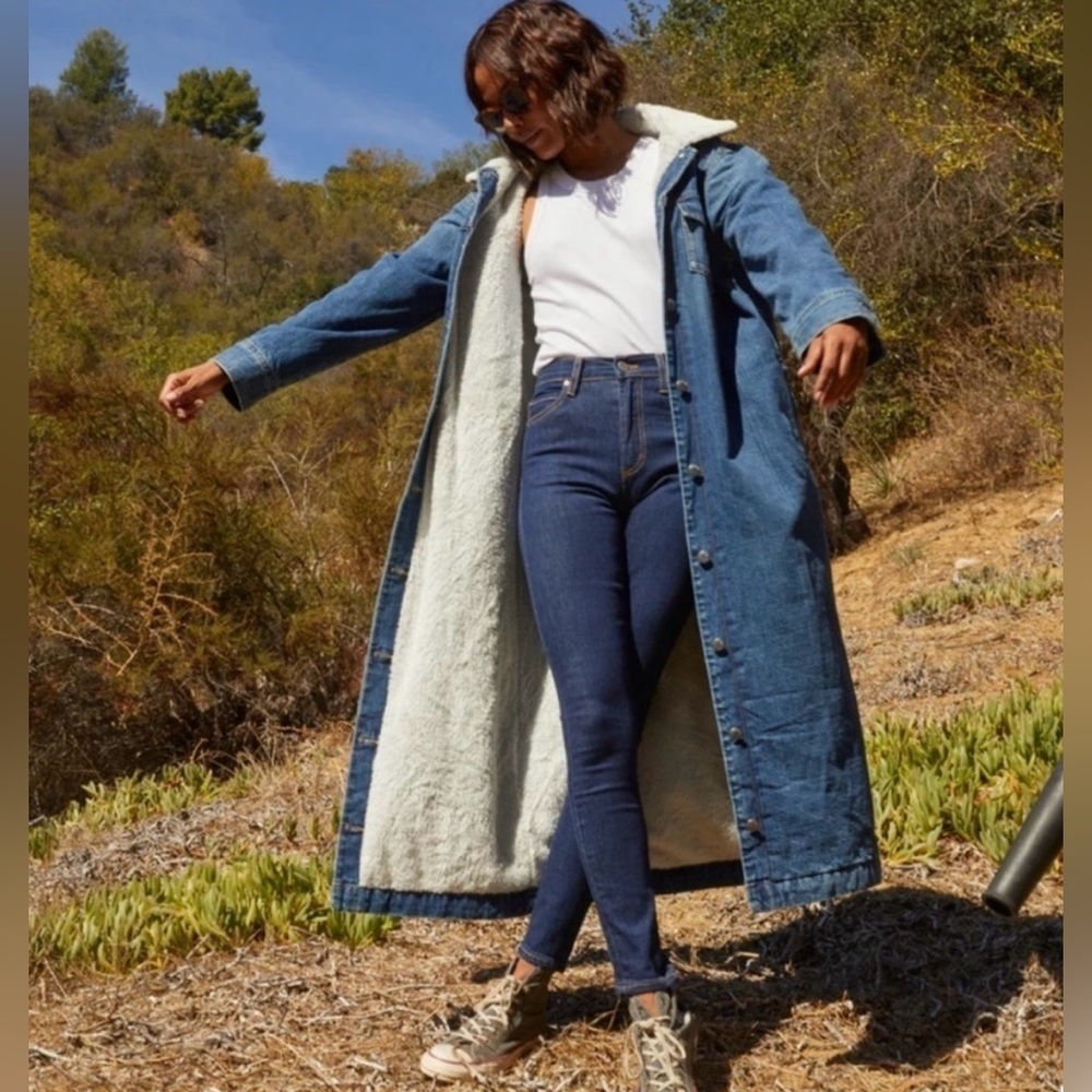 Outerknown ‘Riley’ Denim Sherpa Lined Jacket